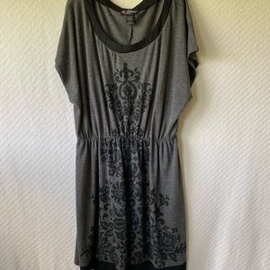 Delirious Gray-Black Sleeveless Dress -1X